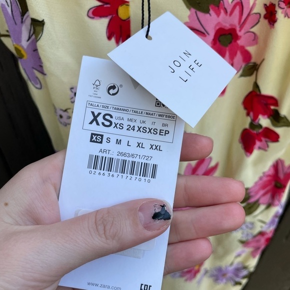 Zara FLORAL PRINT DRESS TRF-Vanilla - Picture 10 of 13